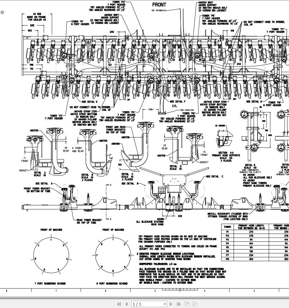 John Deere 1890 36x7.5 36x15 JD90 Air System Schematic InstructionS AAA11763 07.2010