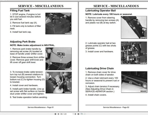John Deere Aercore Green Aerator 800 SN 010001 Operators Manual OMMT3628 E7 2