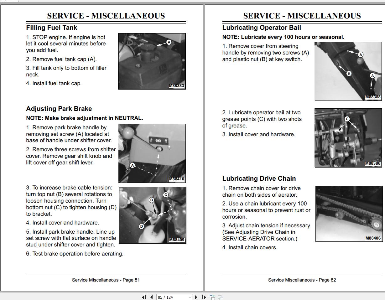 John Deere Aercore Green Aerator 800 SN 010001 Operator's Manual