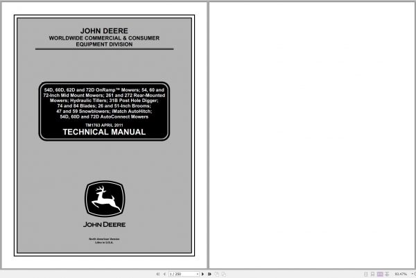 John Deere All Material Transporters AMT600 AMT622 AMT626 Technical Manual TM1363 1 1