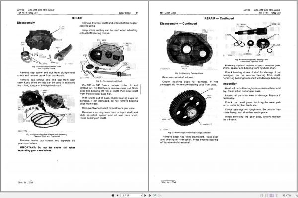 John Deere Baler Drives 336 346 466 Technical Manual TM1114 2
