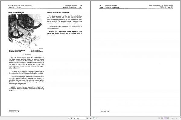 John Deere Beet Harvesters 4310 4310A Technical Manual TM1166 2