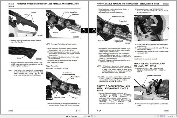 John Deere Chainsaws 200CS 230CS 300CS 550CS Technical Manual TM1750 2