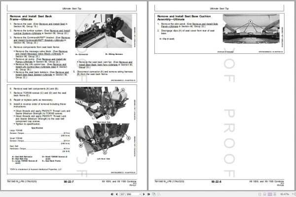 John Deere Combine X9 1000 X9 1100 Repair Technical Manual TM154519 08.2020 2
