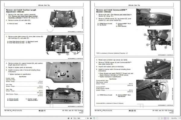 John Deere Combine X9 1000 X9 1100 Technical Manual TM154519 07.2020 2