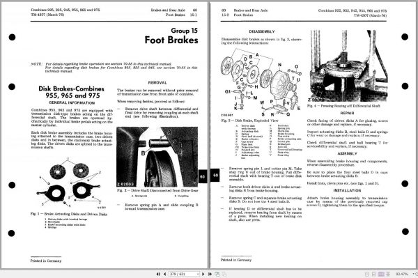 John Deere Combines 925 935 945 955 965 975 Technical Manual TM4307 2