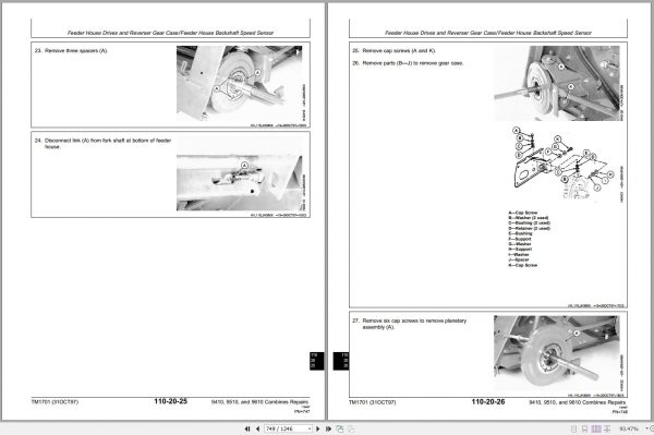 John Deere Combines 9410 9510 9610 Technical Manual TM1701 2