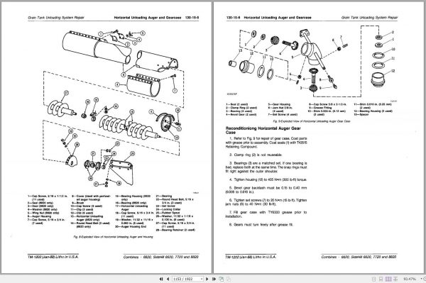 John Deere Combines Side Hill 6620 7720 8820 Technical Manual TM1202 2