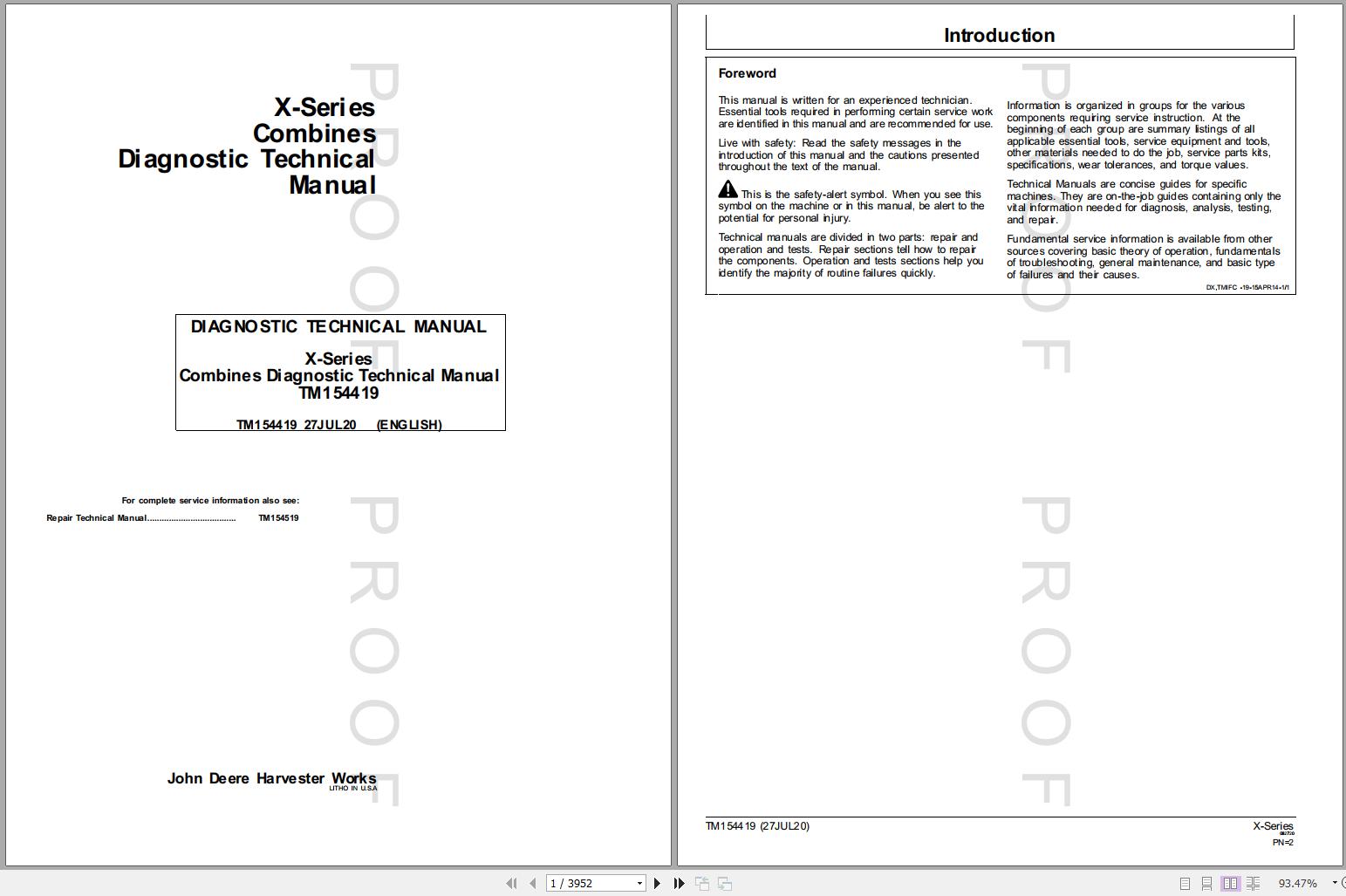 John Deere Combines X Series Diagnostic Technical Manual TM154419 07.2020 1