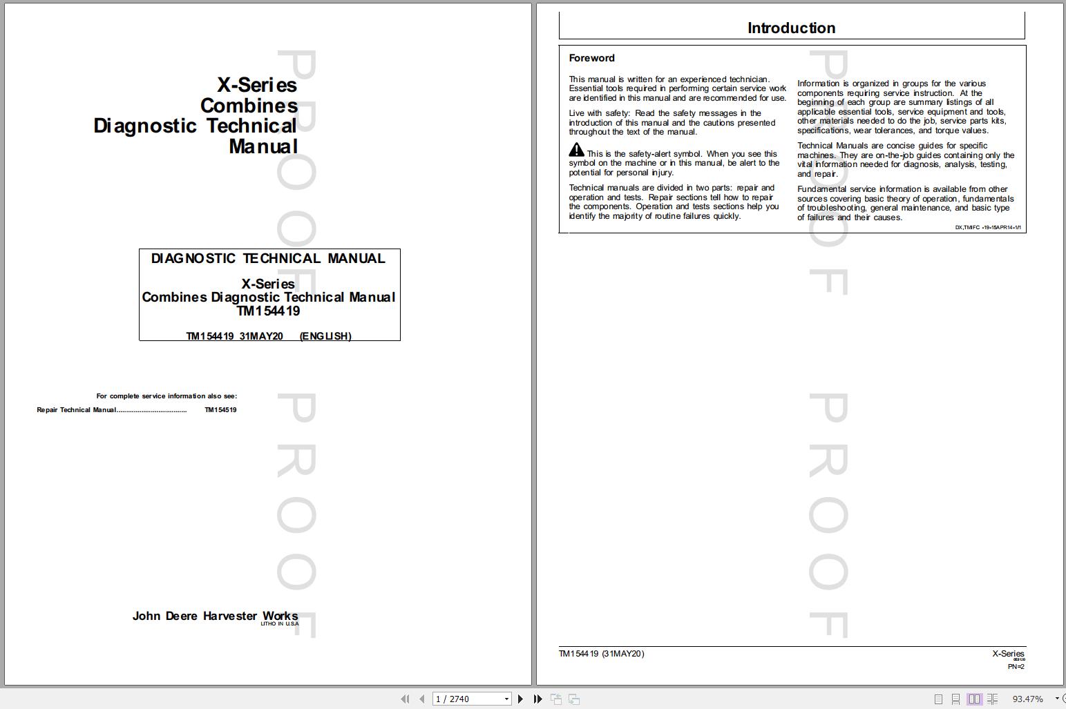 John Deere Combines X Series Technical Manual TM154419 05.2020 1