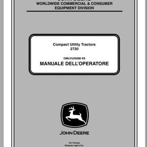 John Deere Compact Utility Tractors 2720 Operators Manual OMLVU20286 K9 2010 ES 1