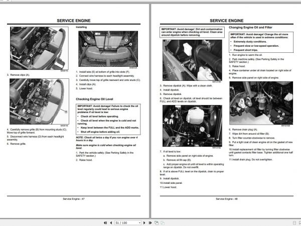 John Deere Compact Utility Tractors 4110 4115 SN 10001 110001 Operators Manual OMLVU13344 D2 2002 2