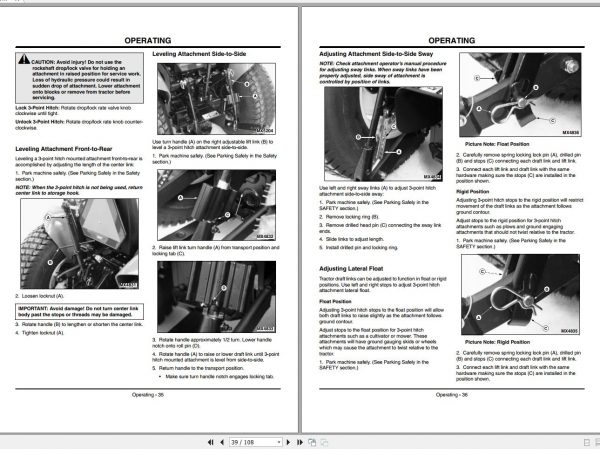 John Deere Compact Utility Tractors 4200 4300 4400 Operators Manual OMLVU11736 L0 2001 2