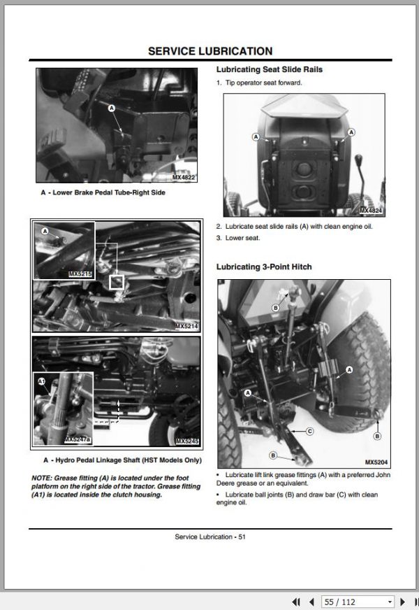 John Deere Compact Utility Tractors 4200 4300 4400 Operators Manual OMLVU11740 L0 2001 2