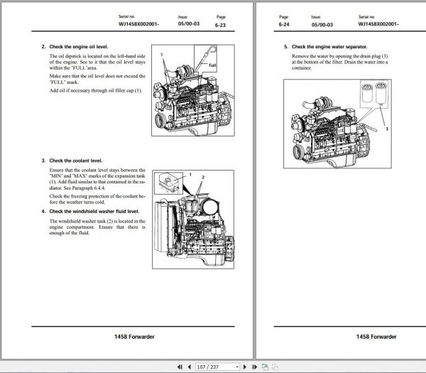 John Deere Forwarder 1458 WJ1458X002001 Operators Manual OMF062128 2001 2