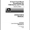 John Deere Front Mount Snowblower 47 Inch F900 F1145 SN 070001 Operators Manual OMM139678 J8 1