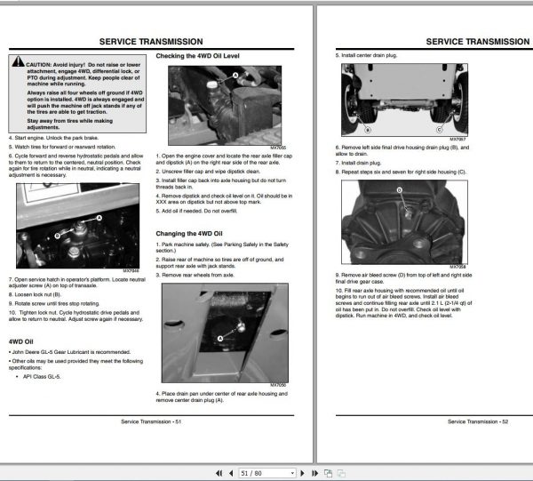 John Deere Front Mower 1420 1435 1445 1545 1565 Series II Operators Manual OMTCU24076 L8 2009 2