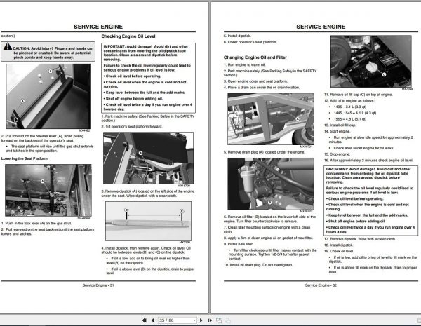 John Deere Front Mower 1435 1445 1545 1565 Series II Operators Manual OMTCU24078 I7 2007 2