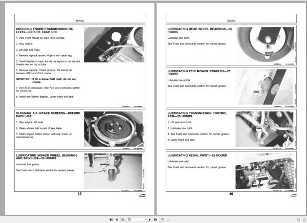 John Deere Front Mower F510 F525 Operators Manual OMM95233 I9 2