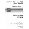 John Deere Front Mower F510 F525 SN 120001 Operators Manual OMM134151 H7 1