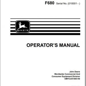 John Deere Front Mower F680 SN 010001 Operators Manual OMTCU51505 K9 1