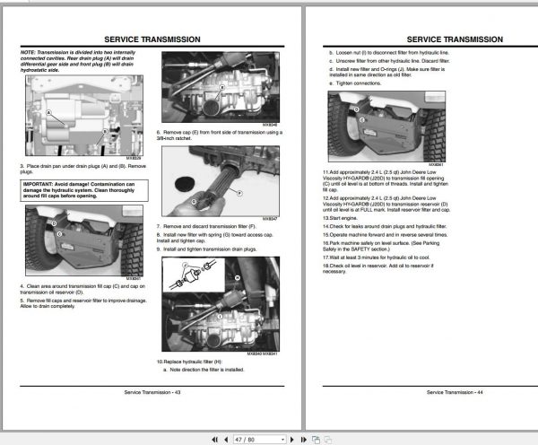 John Deere Garden Tractor GX335 GX345 SN 120001 Operators Manual OMM152805 I4 2004 2