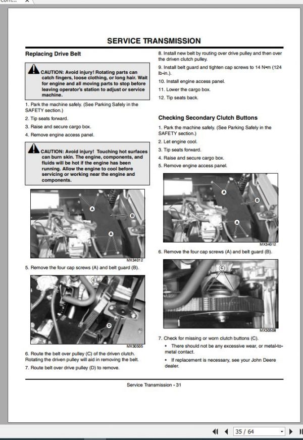 John Deere Gator Compact Series Utility Vehicle CS CX SN 040001 Operators Manual OMM153882 A9 2009 2