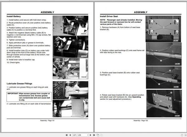 John Deere Gator Utility Vehicle 4×2 6×4 SN 039280 039289 Operators Manual OMM136970 K8 2