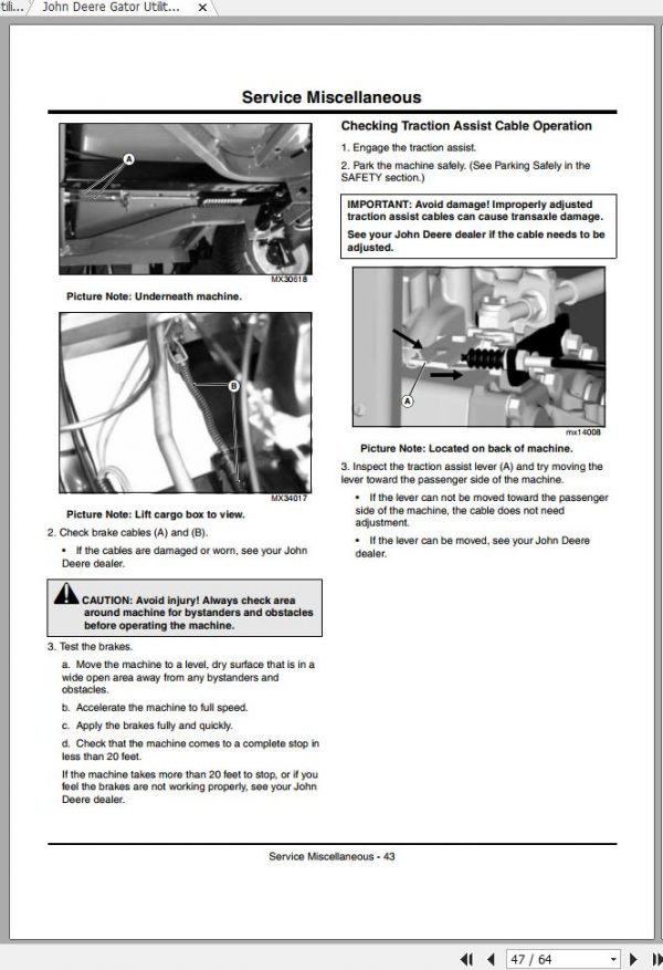 John Deere Gator Utility Vehicle CX SN 100001 Operators Manual 2