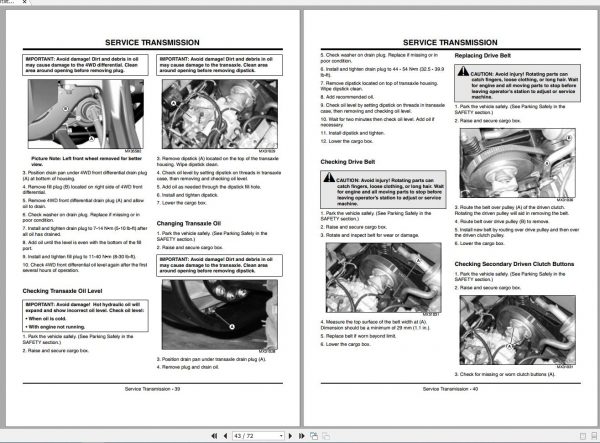 John Deere Gator Utility Vehicle HPX 4×4 Gas SN 090001 Operators Manual OMM163326 E0 2010 2