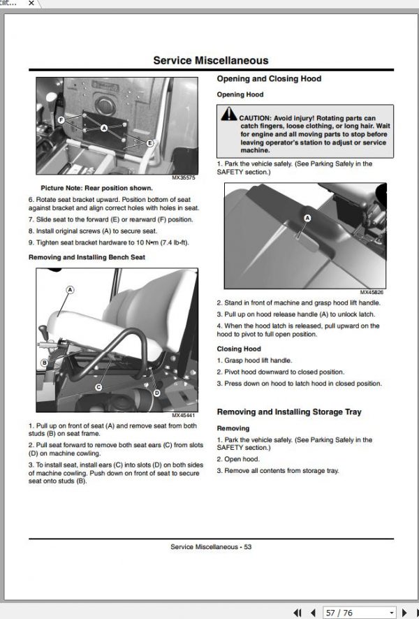 John Deere Gator Utility Vehicle HPX 4×4 Gas SN 100001 Operators Manual OMM165107 H1 2011 2