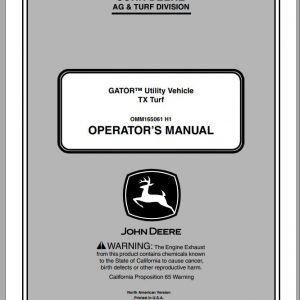 John Deere Gator Utility Vehicle TX Turf SN 070001 Operators Manual 2011 1