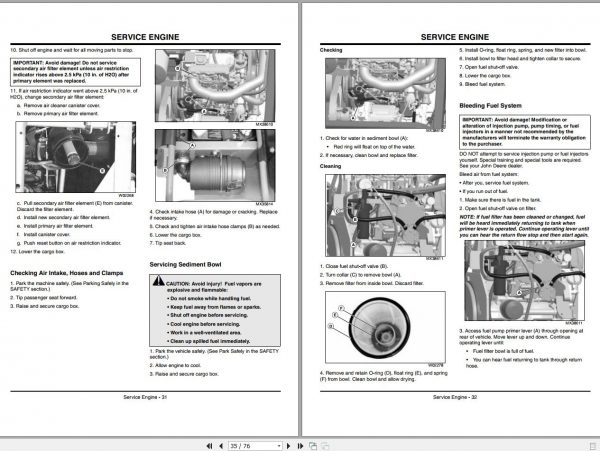 John Deere Gator Utility Vehicle XUV 4×4 Diesel SN 010001 Operators Manual OMM155883 G7 2007 2
