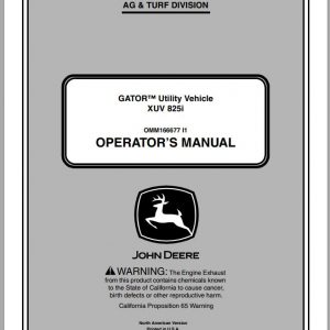 John Deere Gator Utility Vehicle XUV 825i SN 040001 Operators Manual 1