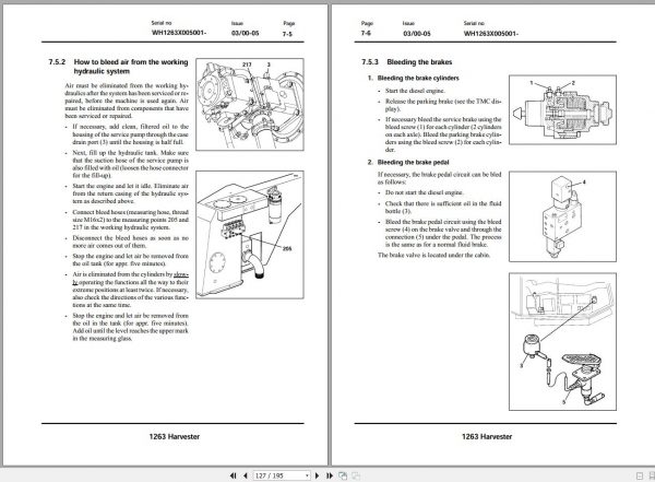 John Deere Harvester 1263 WH1263X005001 Operators and Maintenance Manual OMF061744 2001 2