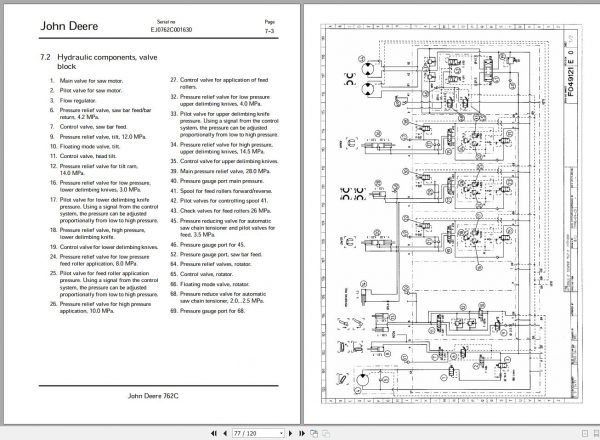 John Deere Harvester Head 762C EJ0762C001630 Operators and Maintenance Manual OMF069797 2005 2
