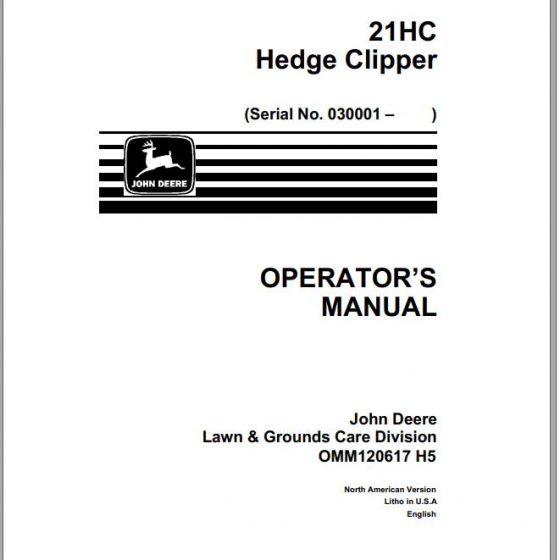 John Deere Heavy Duty Rotary Broom 60Inch SN 010001 Operator's Manual