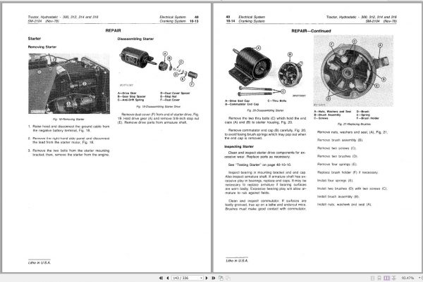 John Deere Hydrostatic Tractors 300 312 314 316 Service Manual SM2104 2