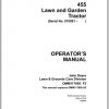 John Deere Lawn Garden Tractor 455 SN 010001 Operators Manual OMM117695 F3 1