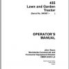 John Deere Lawn Garden Tractor 455 SN 040001 Operators Manual OMM124543 L6 1