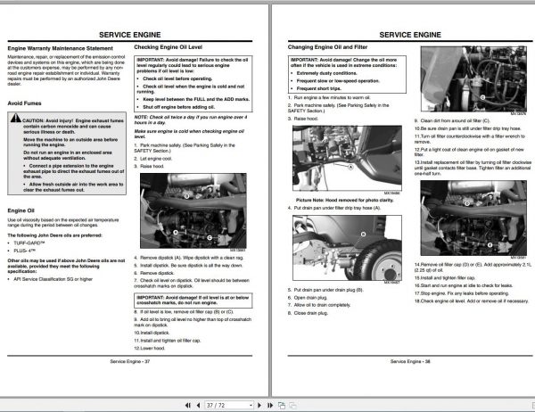 John Deere Lawn Garden Tractor X495 Operators Manual OMM150219 H3 2003 2