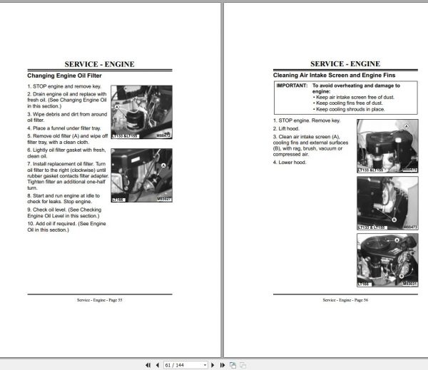 John Deere Lawn Tractor LT133 LT155 LT166 SN 010001 Operators Manual OMM135075 J7 2