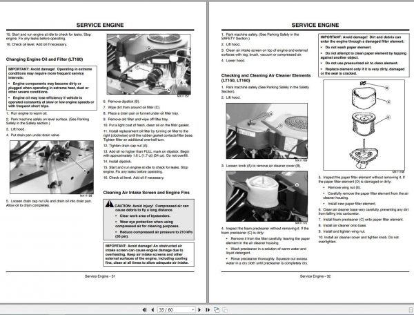 John Deere Lawn Tractor LT150 LT160 LT180 SN 35001 Operators Manual OMM152793 H4 2004 2