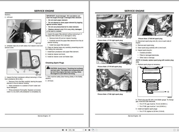 John Deere Lawn Tractor LT170 LT180 SN 10001 Operators Manual OMM147259 J1 2001 2