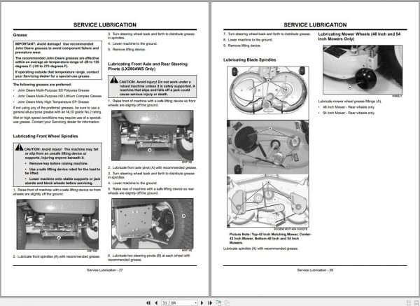 John Deere Lawn Tractor LX280 LX280AWS LX289 SN 100001 Operators Manual OMM152799 I4 2004 2