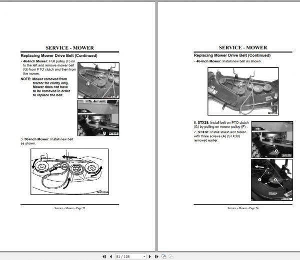 John Deere Lawn Tractor STX38 STX46 SN 270001 Operators Manual OMM124078 J5 2