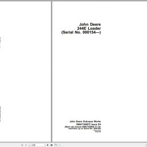 John Deere Loader 244E SN 000154 Operators Manual OMAT168872 E4 1