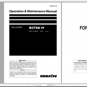 Komatsu Bulldozer D375A 6R Operation Maintenance Manual PEN01267 00 2019