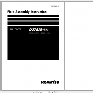 Komatsu Bulldozer D375Ai 8E0 Field Assembly Instruction GEN00200 00