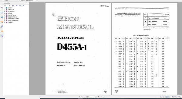 Komatsu Bulldozer D455A 1 Shop Manual SEBM0198A05